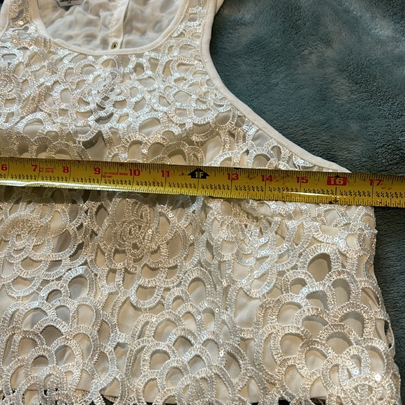 White Two Piece Sequin Open Lace outfit-L-NWT - Picture 12 of 15